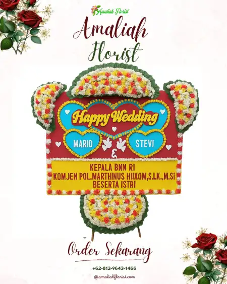 Papan Bunga Pernikahan Watusampu